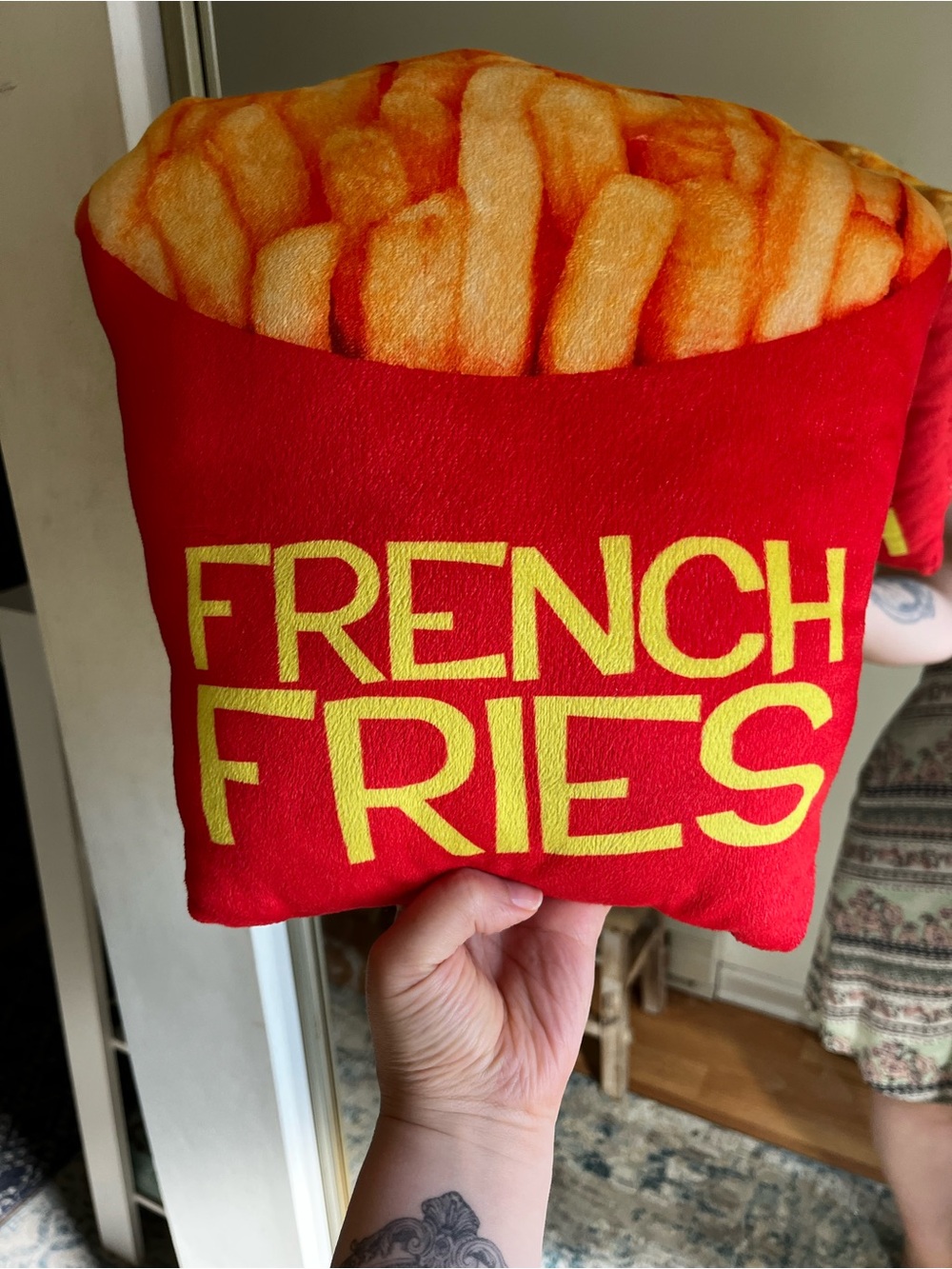 Novelty French Fries Plush Pillow - Red & Yellow